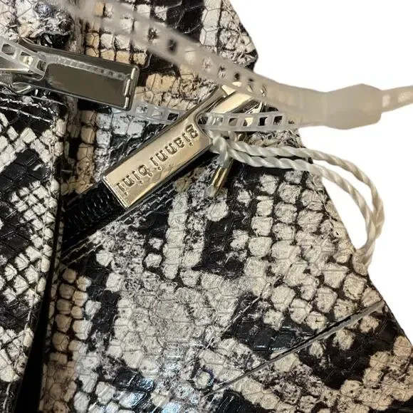 6 Gianni Bini Lennoxe Snake Print Leather Tall Boots White Women’s NWT - Picture 5 of 8